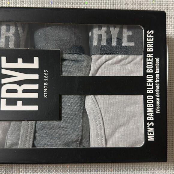 FRYE SβBlack White Gray Fly Front Bamboo Blend Boxer Briefs Pack of 4 - Picture 8 of 11